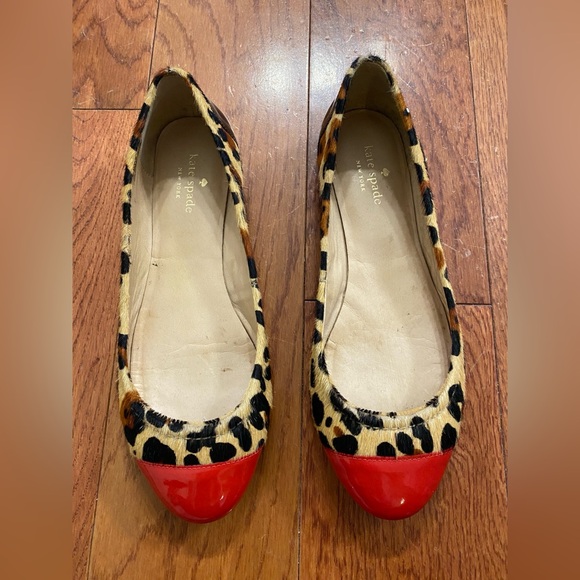 Kate Spade Terry Calf Fur Animal Print Flats - Picture 11 of 12